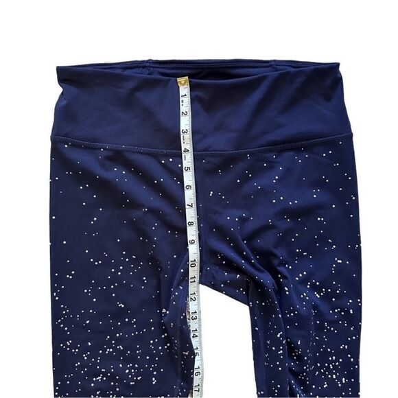 Kimberly Ombre Space Metallic High Rise Navy & Silver Polka Dot Leggings Large - Picture 7 of 8